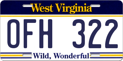 WV license plate OFH322