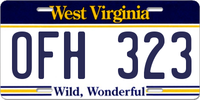 WV license plate OFH323
