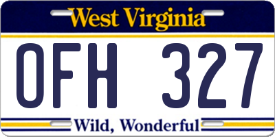 WV license plate OFH327