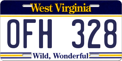 WV license plate OFH328