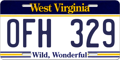 WV license plate OFH329
