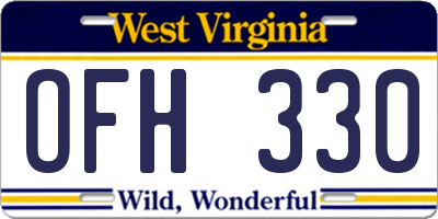 WV license plate OFH330