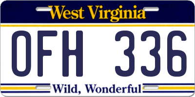 WV license plate OFH336