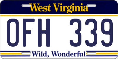 WV license plate OFH339