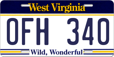 WV license plate OFH340
