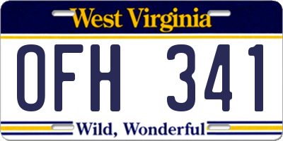 WV license plate OFH341