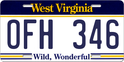 WV license plate OFH346