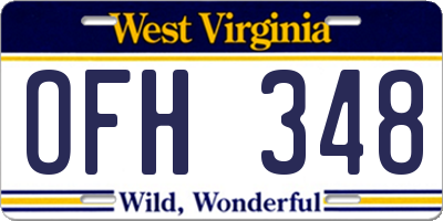 WV license plate OFH348