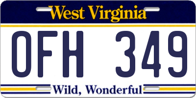 WV license plate OFH349