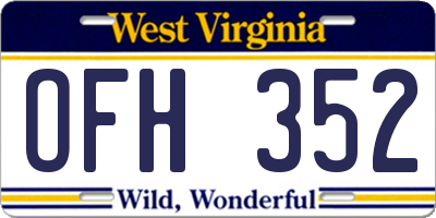 WV license plate OFH352