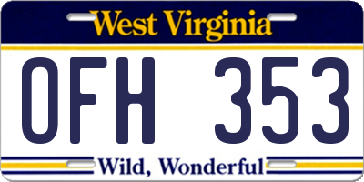 WV license plate OFH353