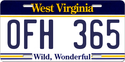 WV license plate OFH365