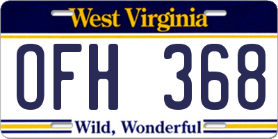 WV license plate OFH368