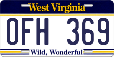 WV license plate OFH369