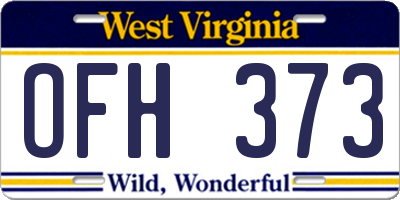 WV license plate OFH373