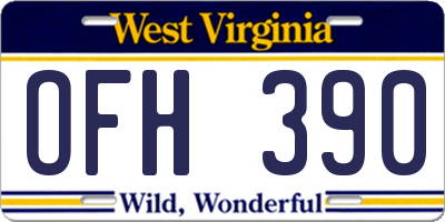 WV license plate OFH390