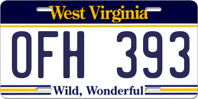 WV license plate OFH393
