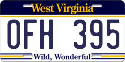WV license plate OFH395