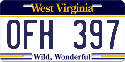 WV license plate OFH397
