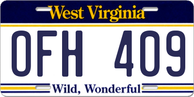 WV license plate OFH409