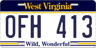 WV license plate OFH413