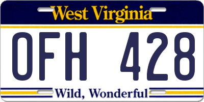 WV license plate OFH428