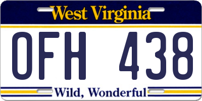 WV license plate OFH438