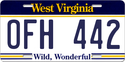 WV license plate OFH442