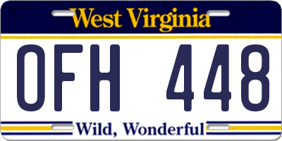 WV license plate OFH448