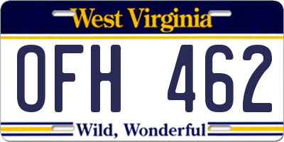 WV license plate OFH462