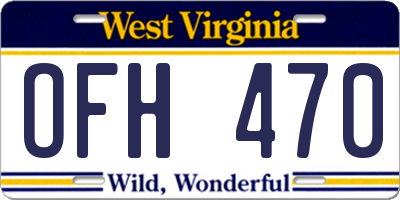 WV license plate OFH470