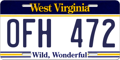 WV license plate OFH472