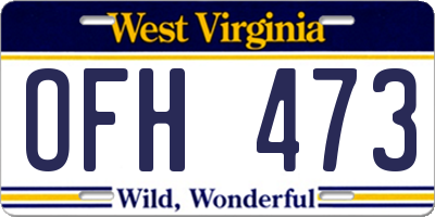 WV license plate OFH473