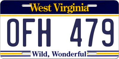 WV license plate OFH479