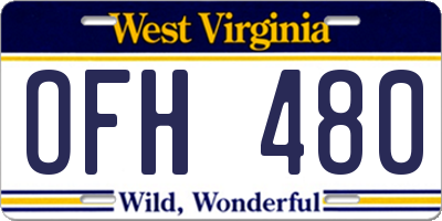 WV license plate OFH480