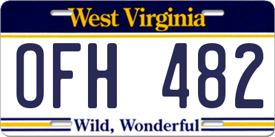 WV license plate OFH482