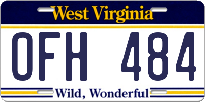 WV license plate OFH484