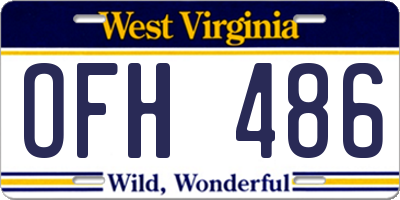 WV license plate OFH486