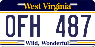 WV license plate OFH487