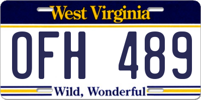 WV license plate OFH489