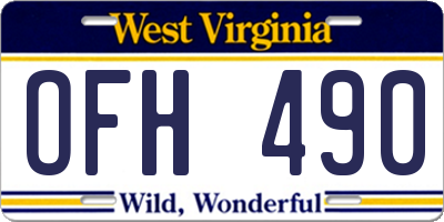WV license plate OFH490