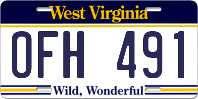 WV license plate OFH491