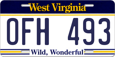 WV license plate OFH493
