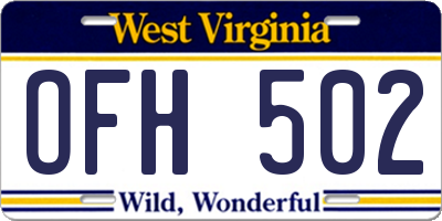 WV license plate OFH502