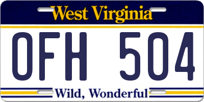 WV license plate OFH504