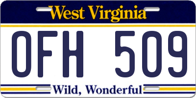 WV license plate OFH509