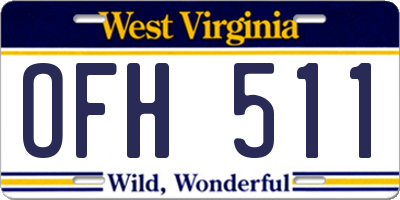 WV license plate OFH511