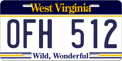 WV license plate OFH512
