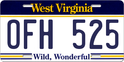 WV license plate OFH525