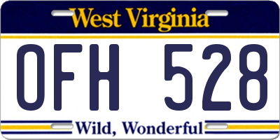 WV license plate OFH528